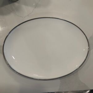 Tiffany & Co Palladium Band Oval Serving Platter 14”